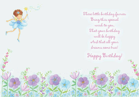 Fairy Flowers Birthday Girl Card