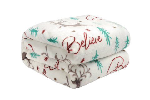 Christmas Flannel Fleece Plush Throw Blanket
