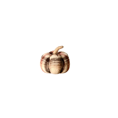 Small Sienna Plaid Pumpkin