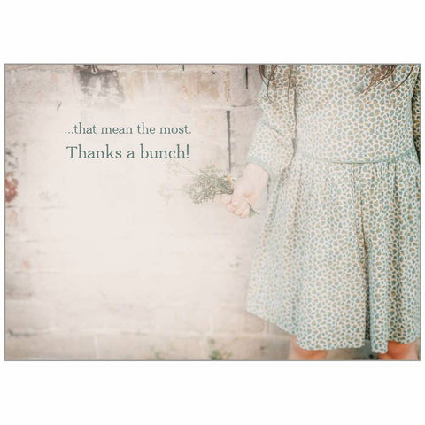 Girl Near Brick Wall - Thank You Card
