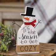 Cozy Wooden Snowman Sitter