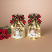 Frosted Glass Snowman Luminary