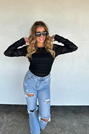 PREORDER: Long Sleeve Rosalie Lace Top