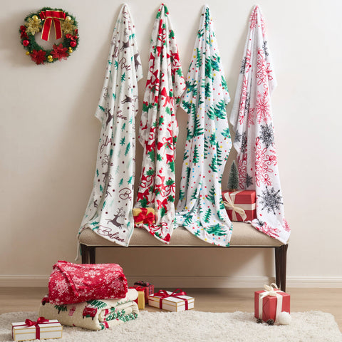 Christmas Flannel Fleece Plush Throw Blanket