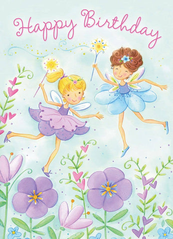 Fairy Flowers Birthday Girl Card