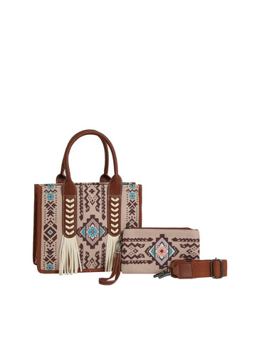 Addy Aztec Fringe Tote Set