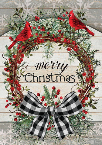 Berry Wreath Garden Flag