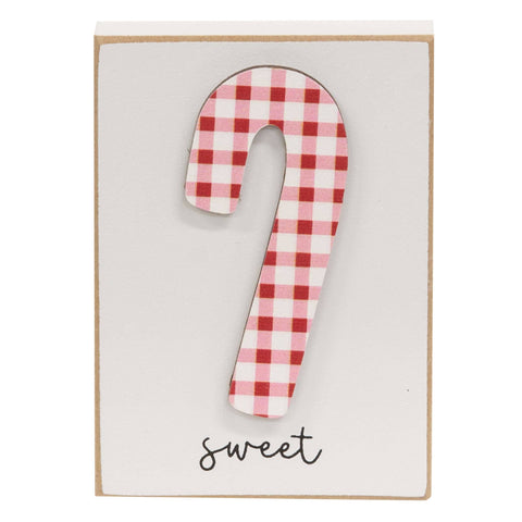 Plaid Candy Cane Block