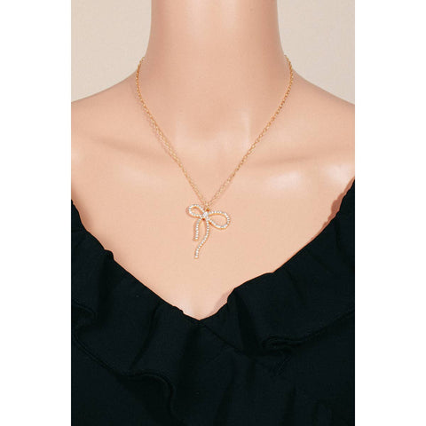 Ribbon Bow Pendant Necklace