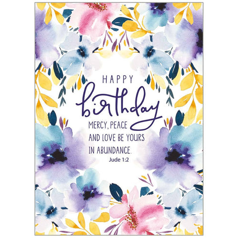 Mercy, Peace and Love - Faith Birthday Card