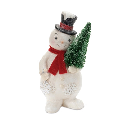 Snowman w/tree 8"