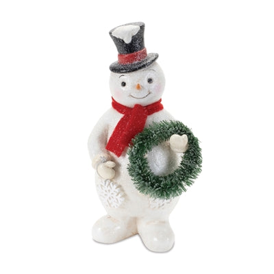 Snowman w/Wreath 8"