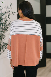 All Over the Place Color Block Relaxed Pullover