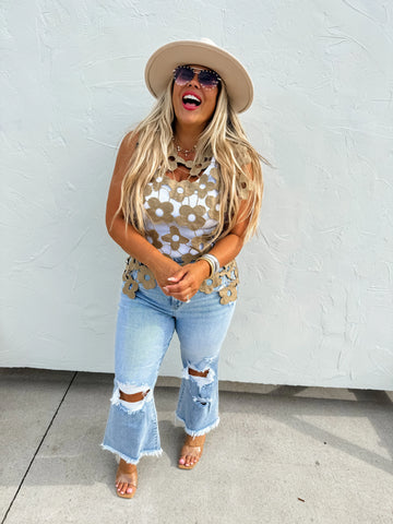 PREORDER: Scarlett Crochet Flower Top in Assorted Colors