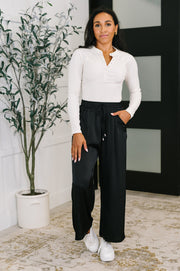 City Ease Wide Leg Bottoms in Black