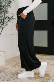 City Ease Wide Leg Bottoms in Black