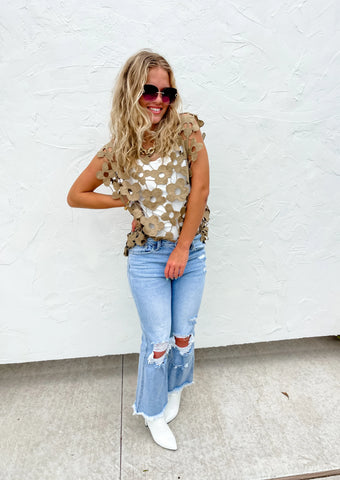 PREORDER: Scarlett Crochet Flower Top in Assorted Colors