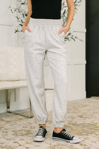 Every Second, Every Hour Jogger Bottoms in Heather Grey
