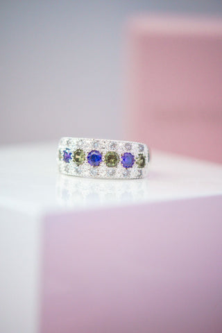 Aimee Multicolor Gemstones Sterling Silver Ring