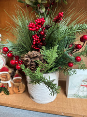 Potted Greenery with Berries