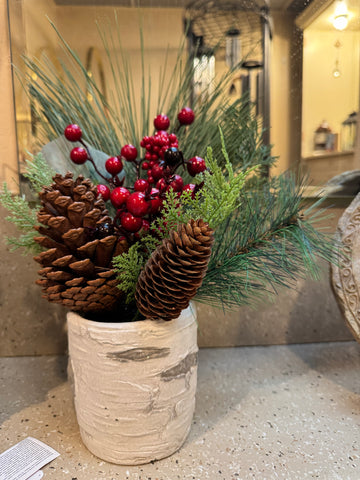 Potted Greenery with Berries