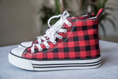 Got the Look Sneakers in Red Plaid