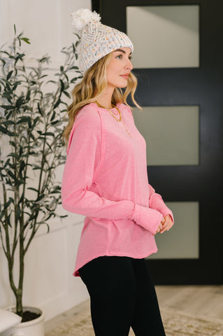Nice to Each Other Raglan Sleeve Top in Fuchsia