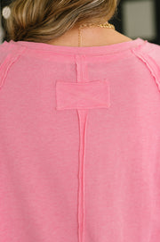 Nice to Each Other Raglan Sleeve Top in Fuchsia