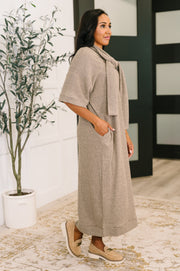 Travel Envy Ribbed Knit Dress in Light Coco