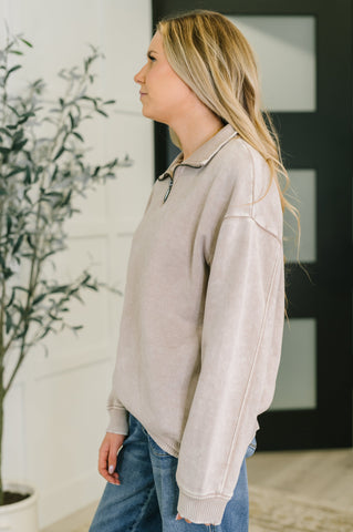 You Should Know Half Zip Pullover in Ash Mocha