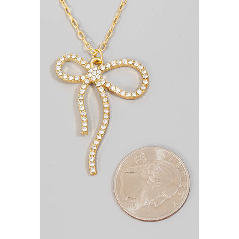 Ribbon Bow Pendant Necklace