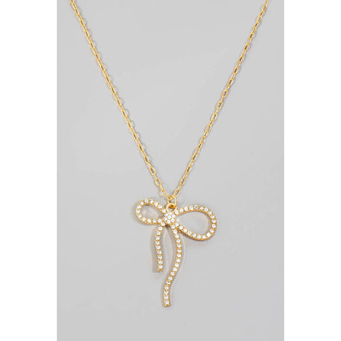 Ribbon Bow Pendant Necklace