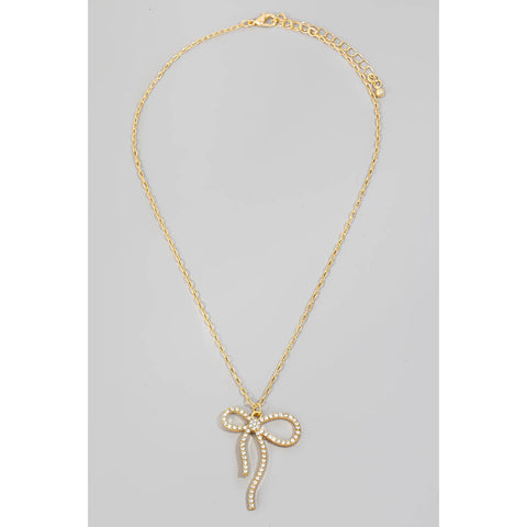 Ribbon Bow Pendant Necklace