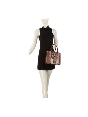 Addy Aztec Fringe Tote Set