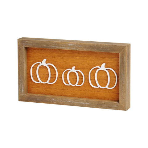 Triple Pumpkin Framed Sign