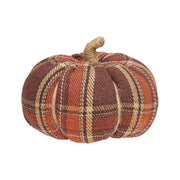Med. Harvest Plaid Fall Fabric Pumpkin