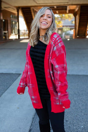 Mad About Plaid Sweater Cardigan