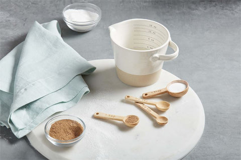 Stoneware Measuring Cup and Spoon Set - Courtyard Style