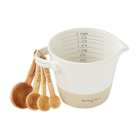 Stoneware Measuring Cup and Spoon Set - Courtyard Style