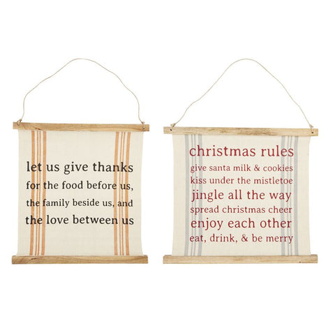 Reversible Canvas Sign - Courtyard Style