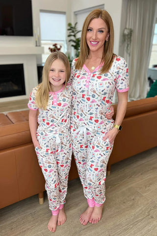 PREORDER: Matching Short Sleeve Pajamas in Assorted Prints
