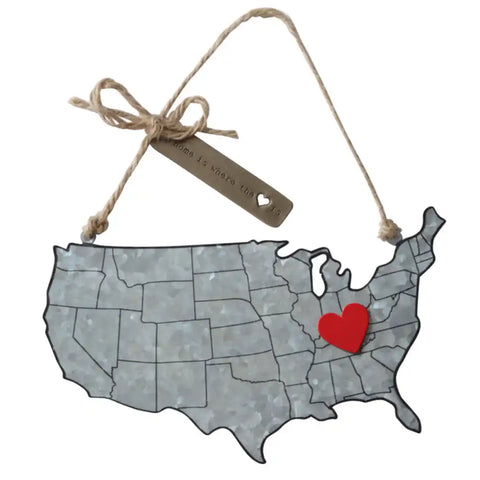 USA Tin Ornament - Courtyard Style
