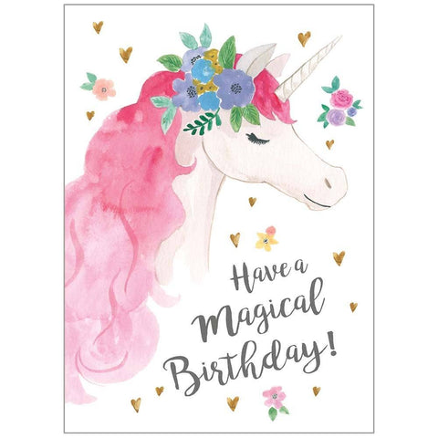 Friendly Unicorn Birthday - Girl  Card - Courtyard Style