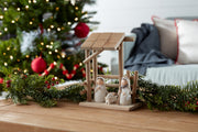 Holy Family with Creche - Courtyard Style