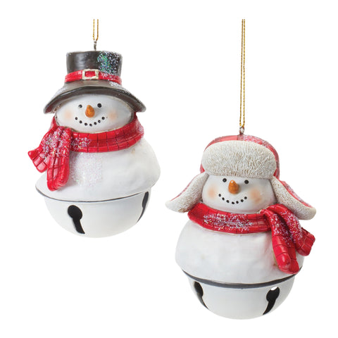 Snowmen Bell Ornament - Courtyard Style