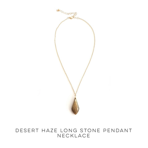 Desert Haze Long Stone Pendant Necklace