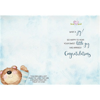 Sweet Baby Bear Card- Boy - Courtyard Style
