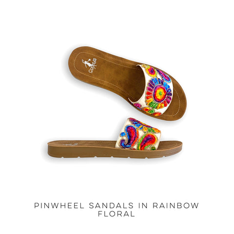 Pinwheel Sandals in Rainbow Floral