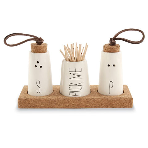 Salt, Pepper, and Toothpick Holder - Courtyard Style