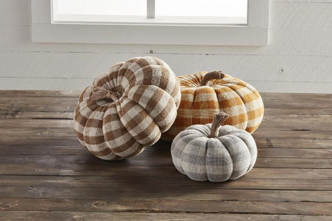 Check Pumpkin Sitter - Courtyard Style